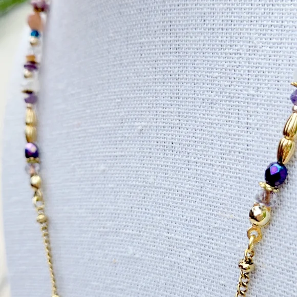 Handmade AMETHYST Gemstone DRAGONFLY Pendant Charm Necklace. 16-18" - Picture 11 of 12